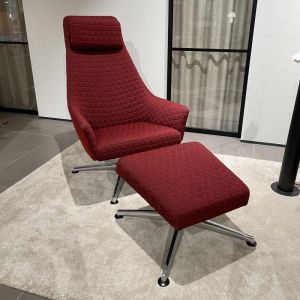 Arco Sketch Lounge Drehsessel mit Hocker rot 